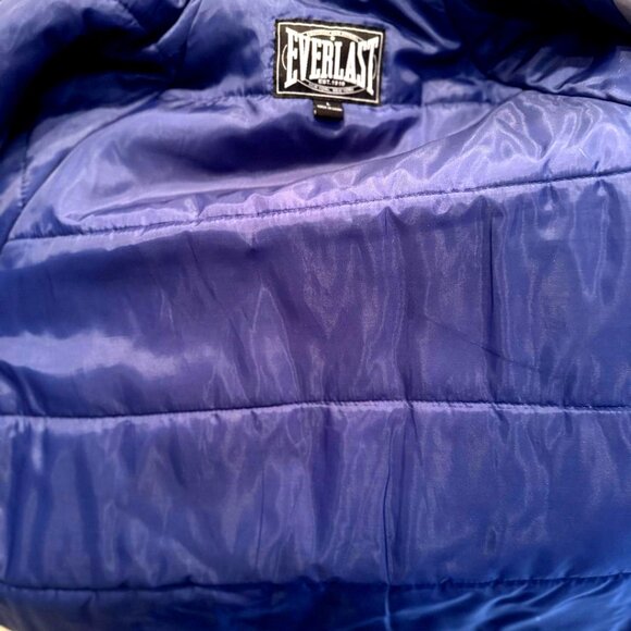 Everlast Vintage Mens Hooded Snap Up Quilted Jacket, Large, Blur/Silver -- Nice! - Picture 12 of 12
